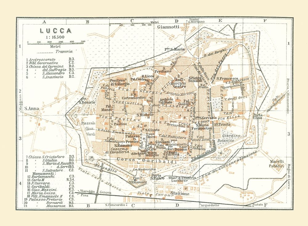 Lucca Italy - Bertarelli 1914