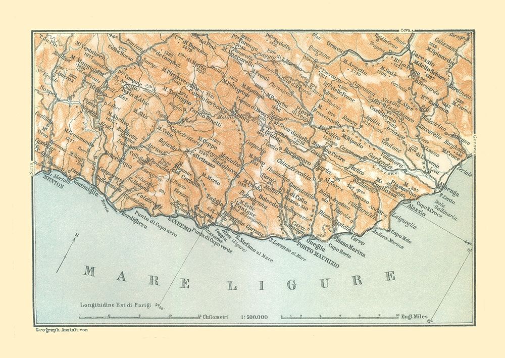Ligurian Sea Italy - Bertarelli 1914