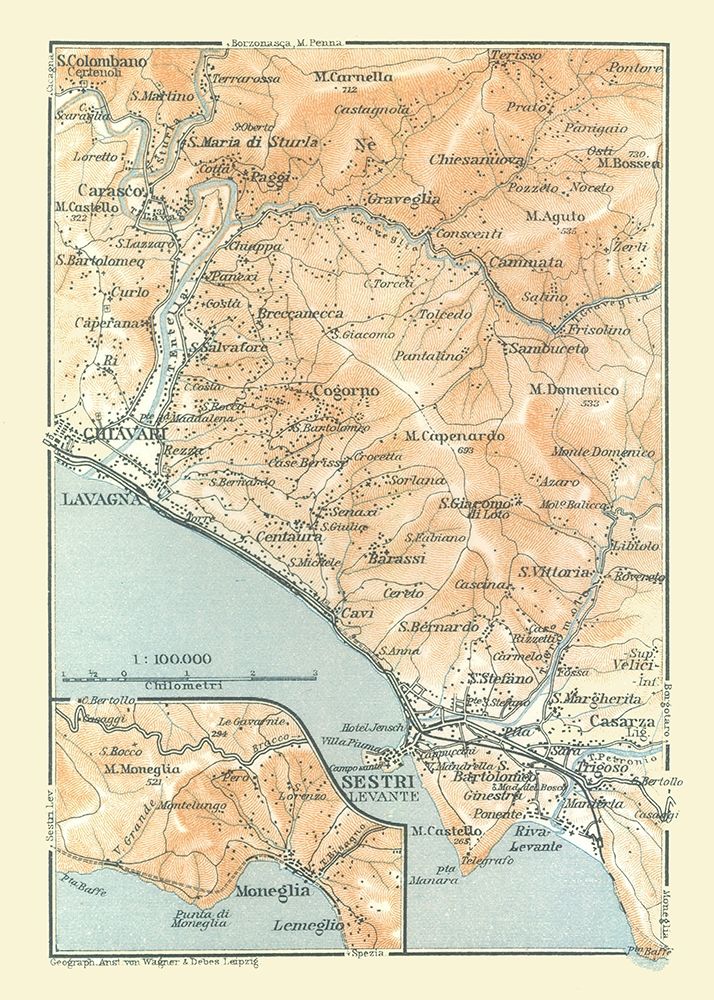 Chiavari Sestri Moneglia Italy - Bertarelli 1914