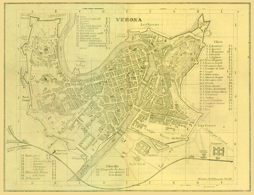 Verona Italy - Muggiani 1865
