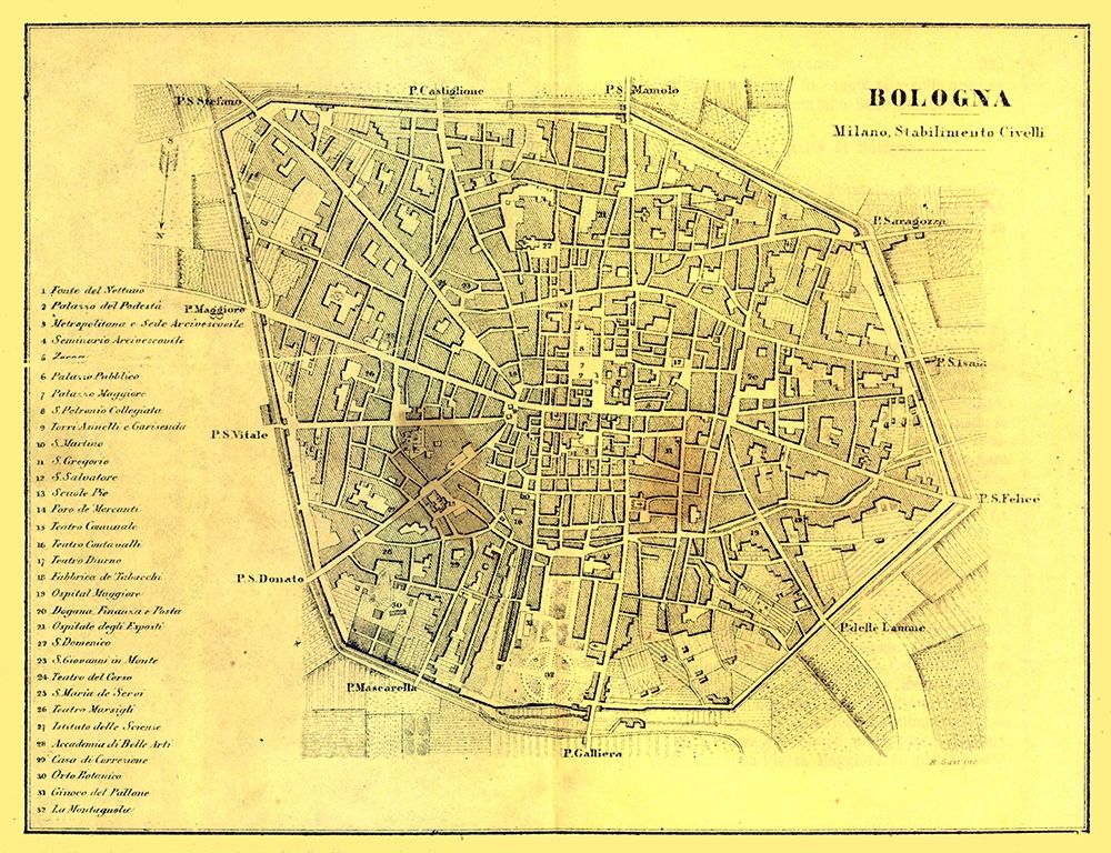 Bologna Italy - Muggiani 1865