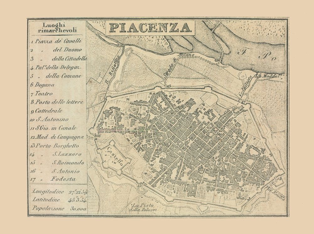 Piacenza Italy - Castro 1870