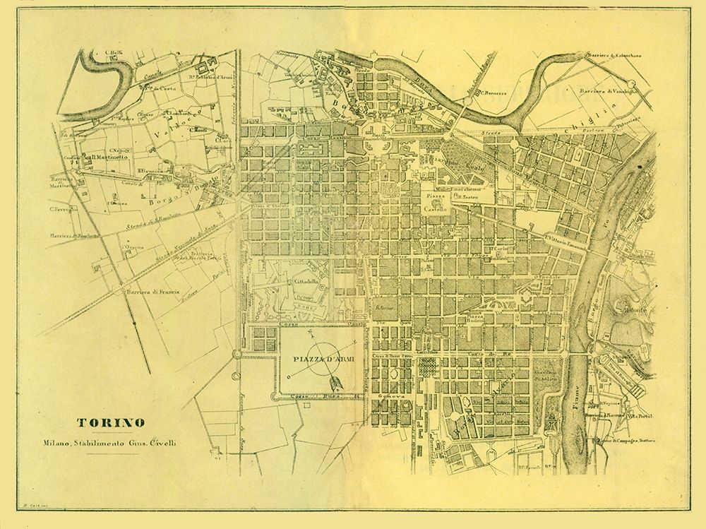 Torino Italy - Muggiani 1865
