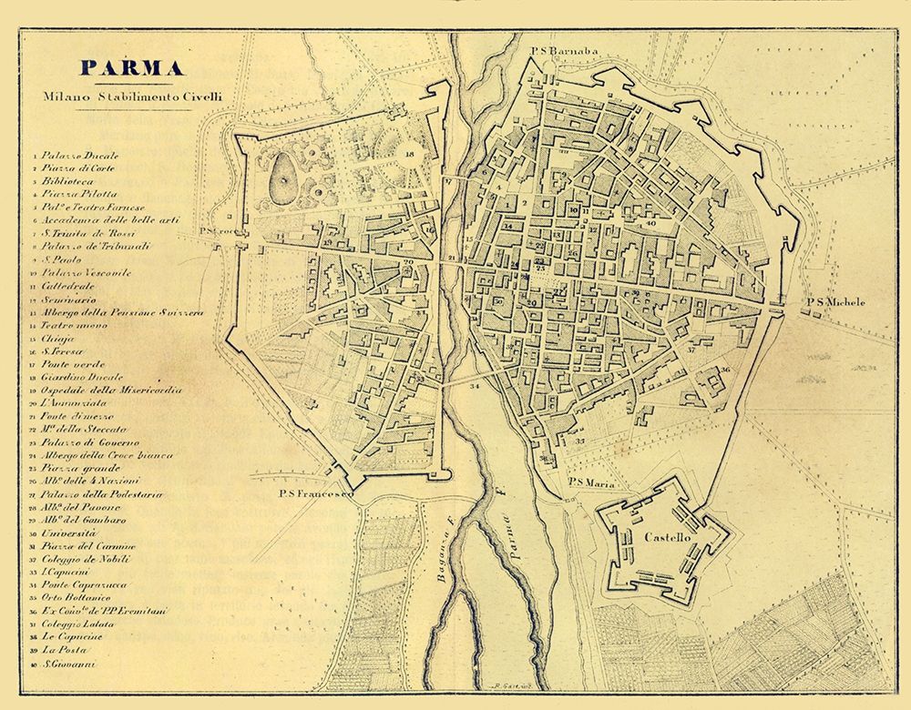 Parma Italy - Muggiani 1865