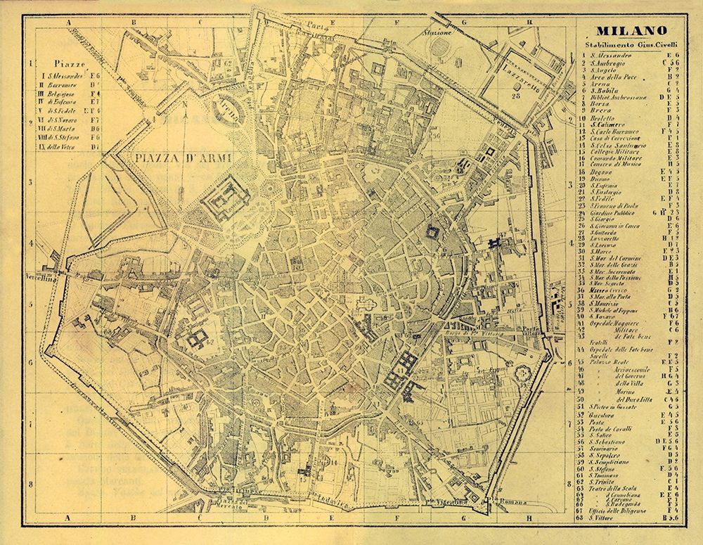 Milano Italy - Muggiani 1865