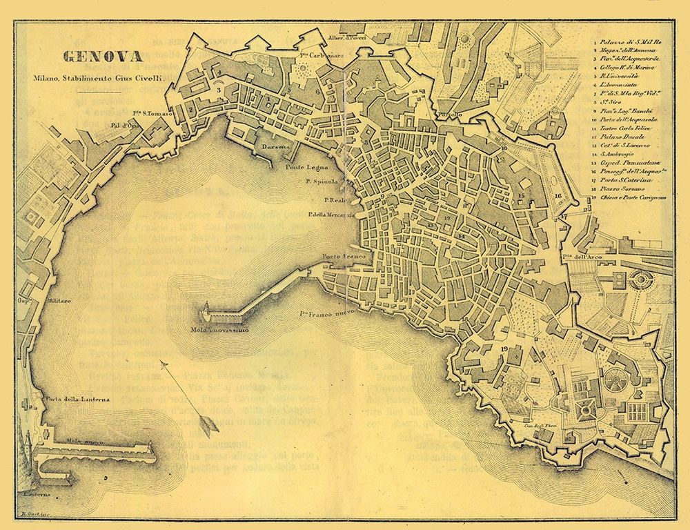 Genova Italy - Muggiani 1865