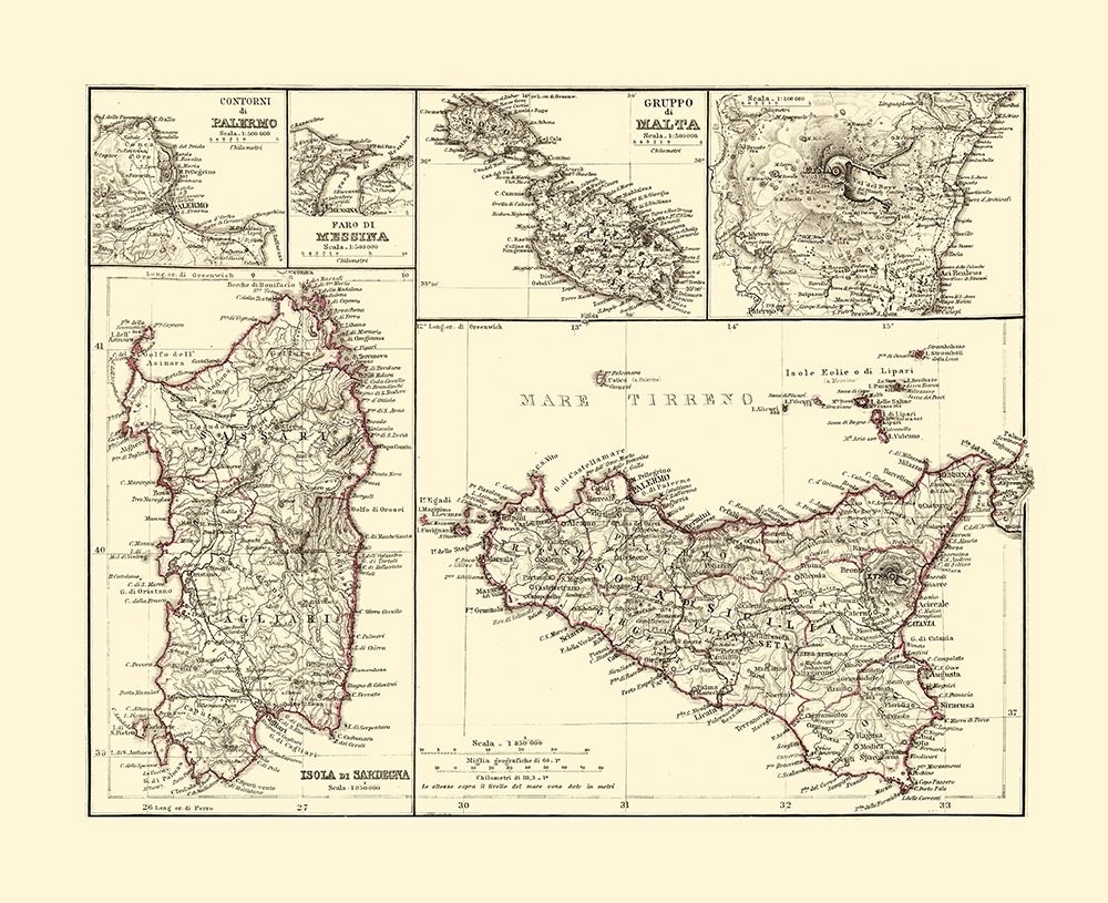 Italy Islands - Perthes 1870