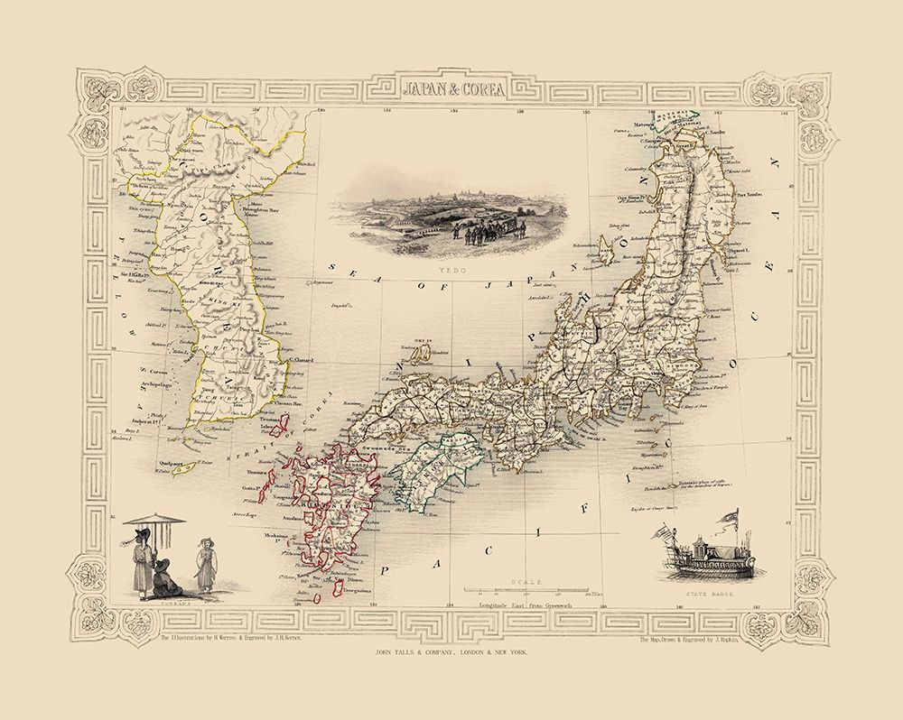 Asia Japan Korea - Tallis 1851