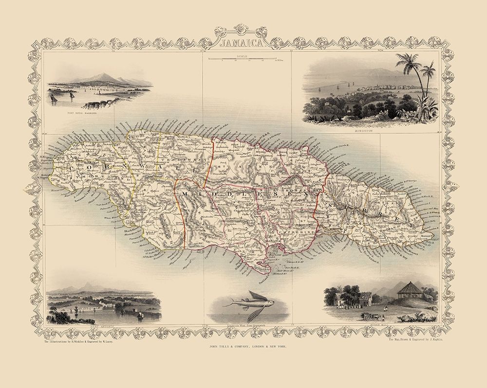 Caribbean Jamaica - Tallis 1851