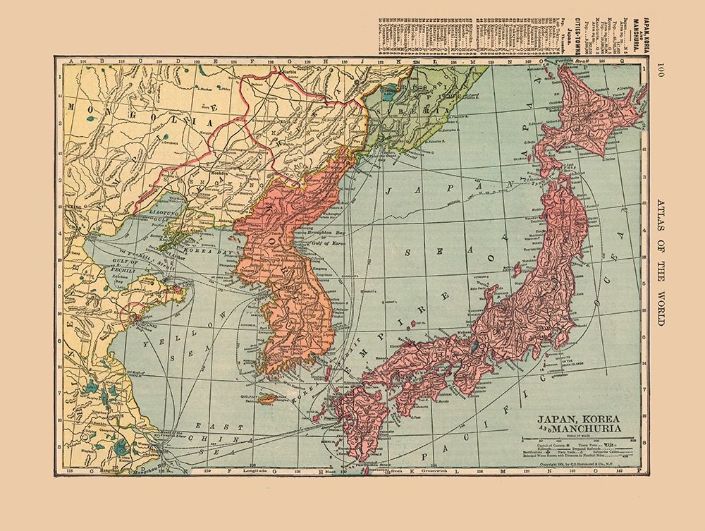 Manchuria Korea Japan China - Hammond 1910
