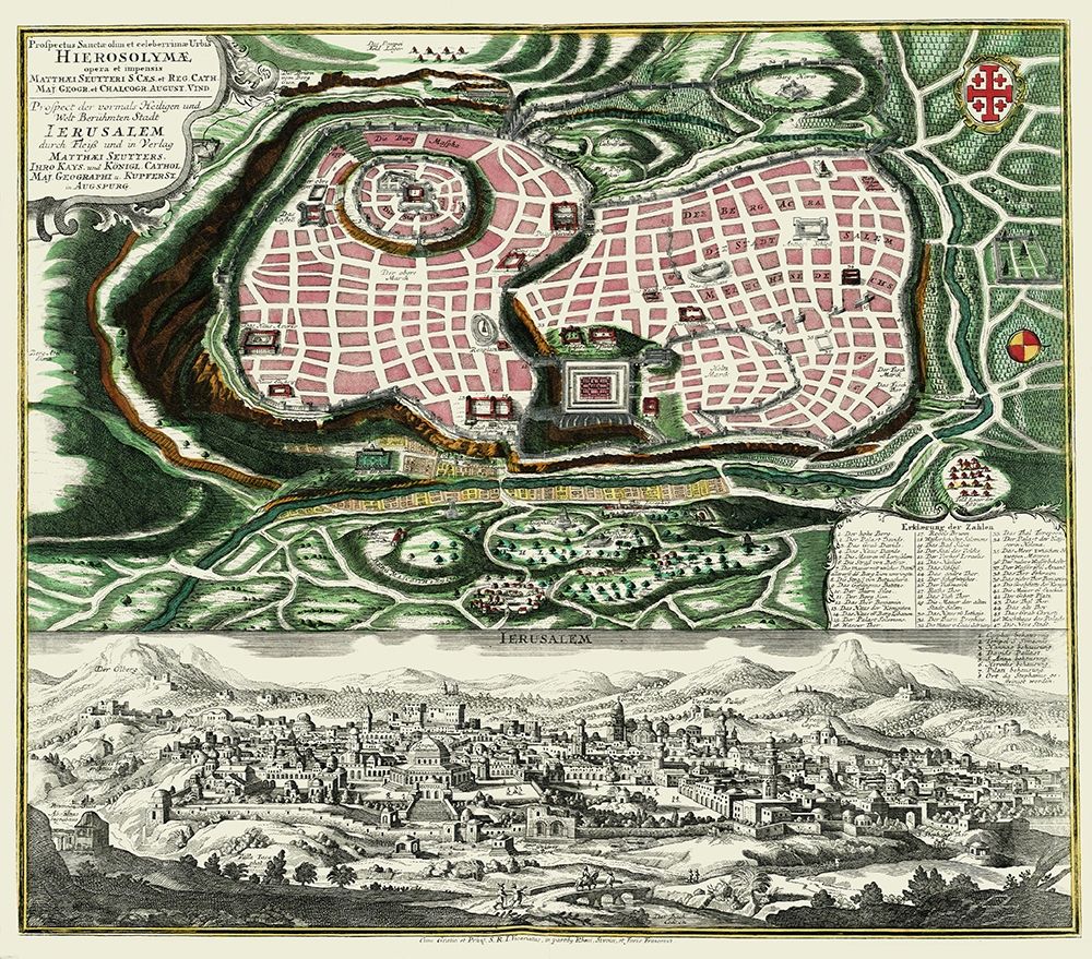 The Holy City Jerusalem Israel - Braun 1735