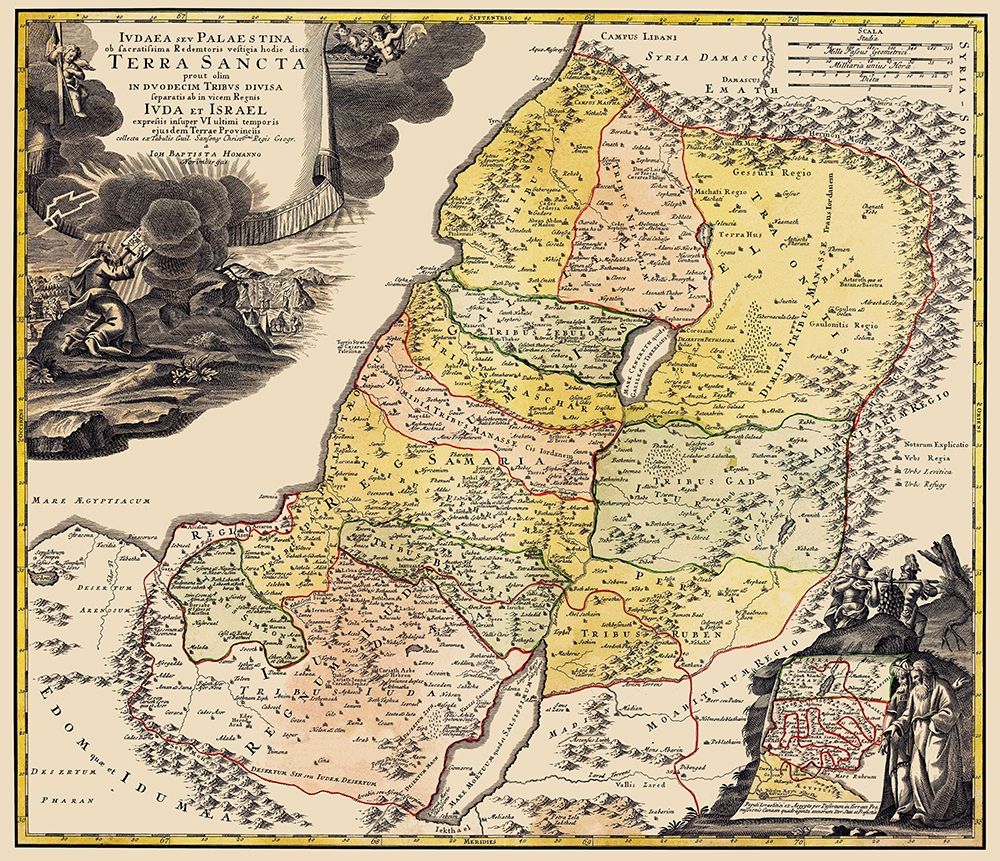 Judea Palestine Holy Land Israel - Homann 1744