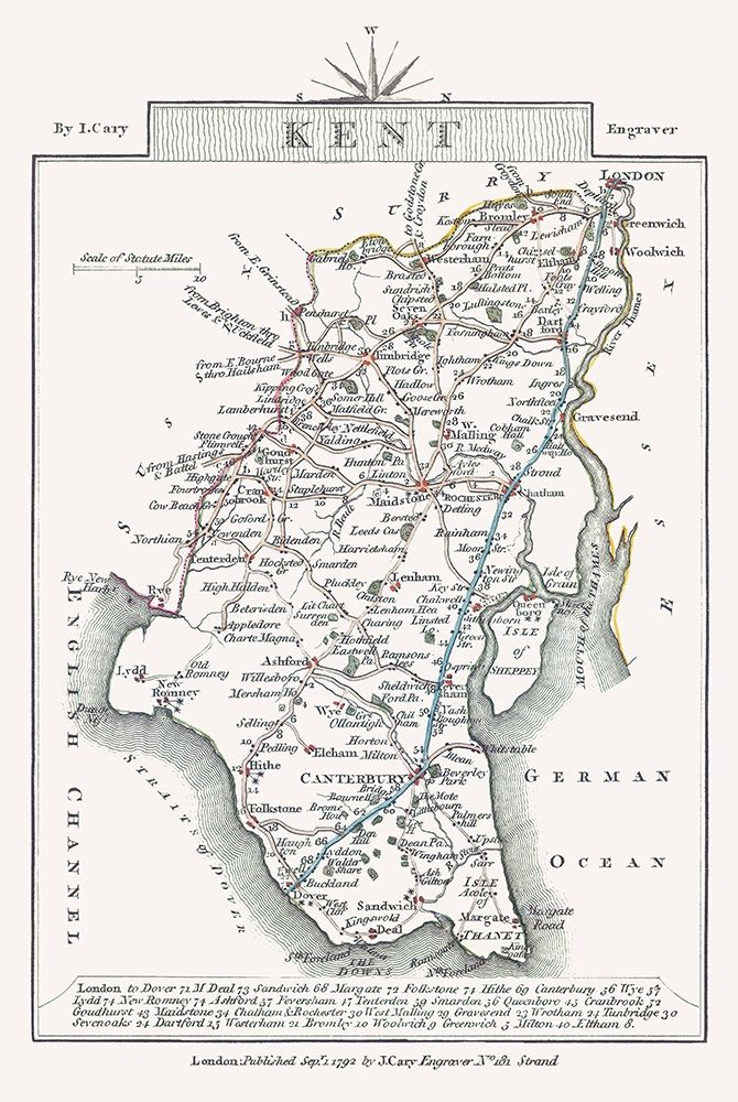Kent County England - Cary 1792