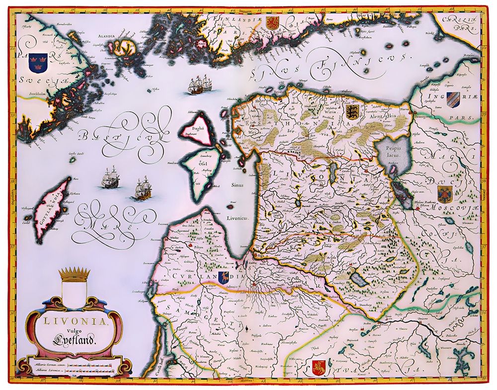 Eastern Europe Latvia Estonia - Blaeu 1662