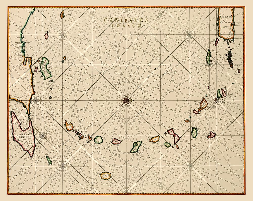 Caribbean Lesser Antilles - Blaeu 1662