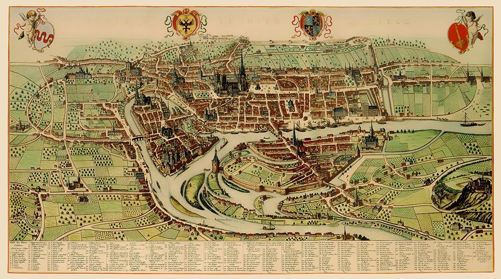 Benelux Liege Belgium Panoramic - Blaeu 1649