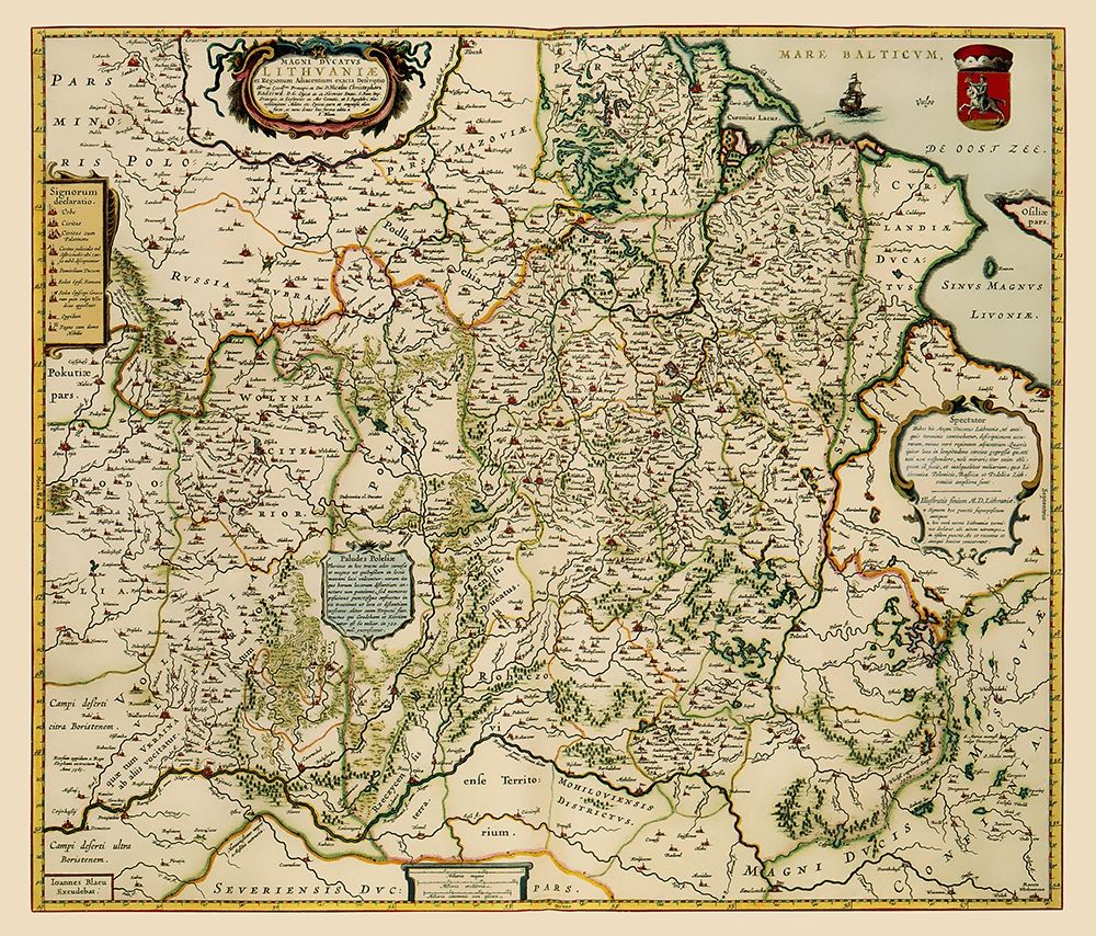 Eastern Europe Lithuania - Blaeu 1648