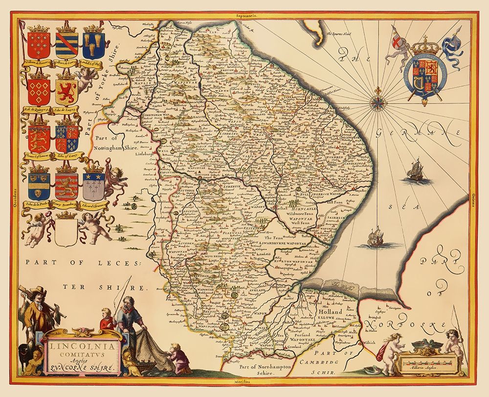 Lincolnshire County England - Jansson 1646