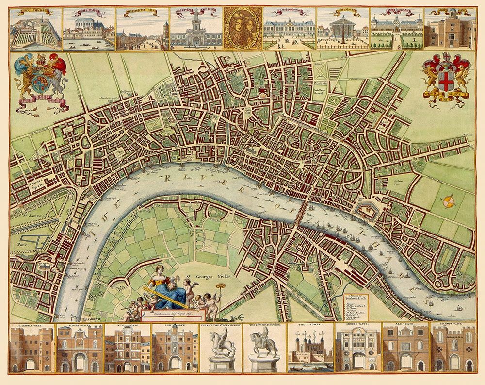 London Thames River England - DeHooghe 1689