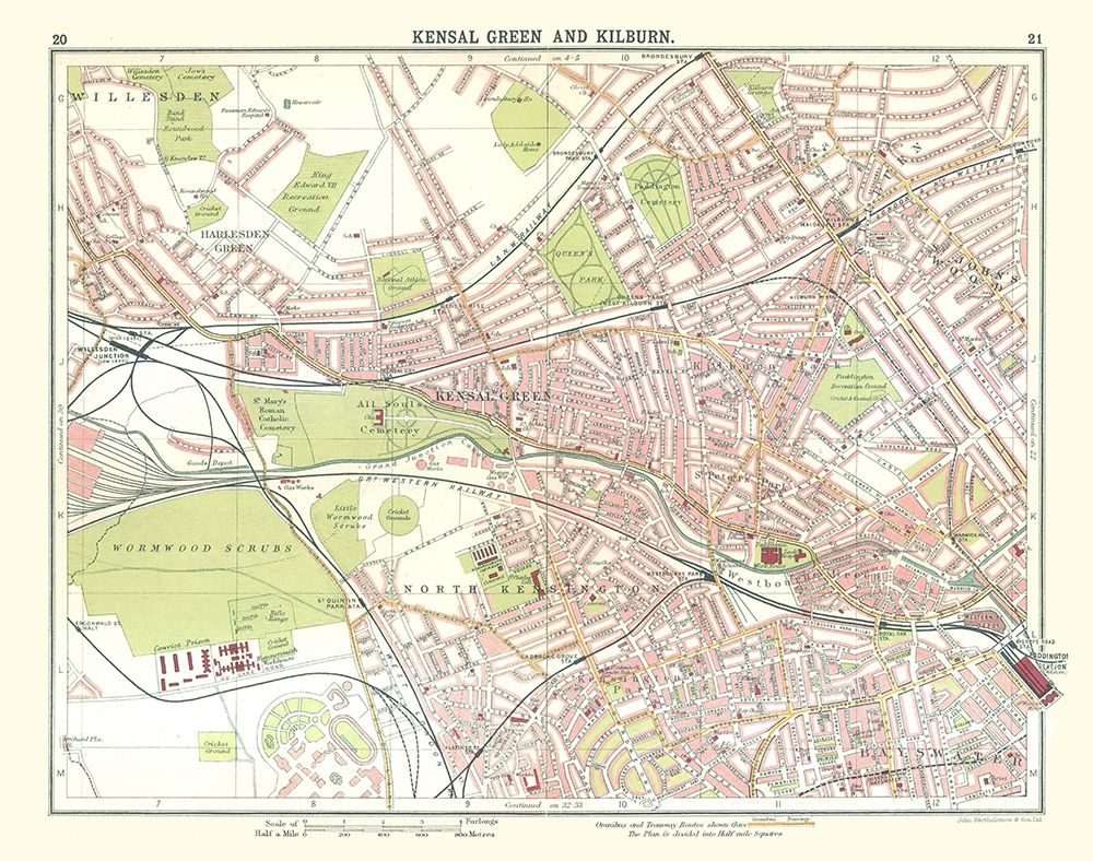 Kensal Green Kilburn London UK - Bartholomew 1921