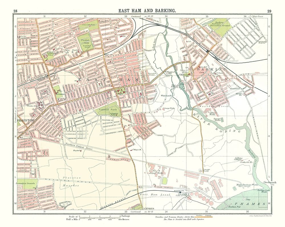 East Ham Barking London UK - Bartholomew 1921