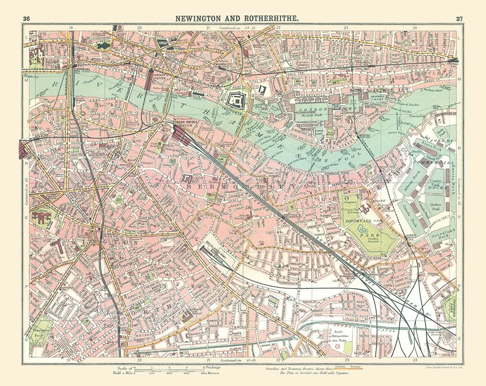 Newington Rotherhithe London UK - Bartholomew 1921