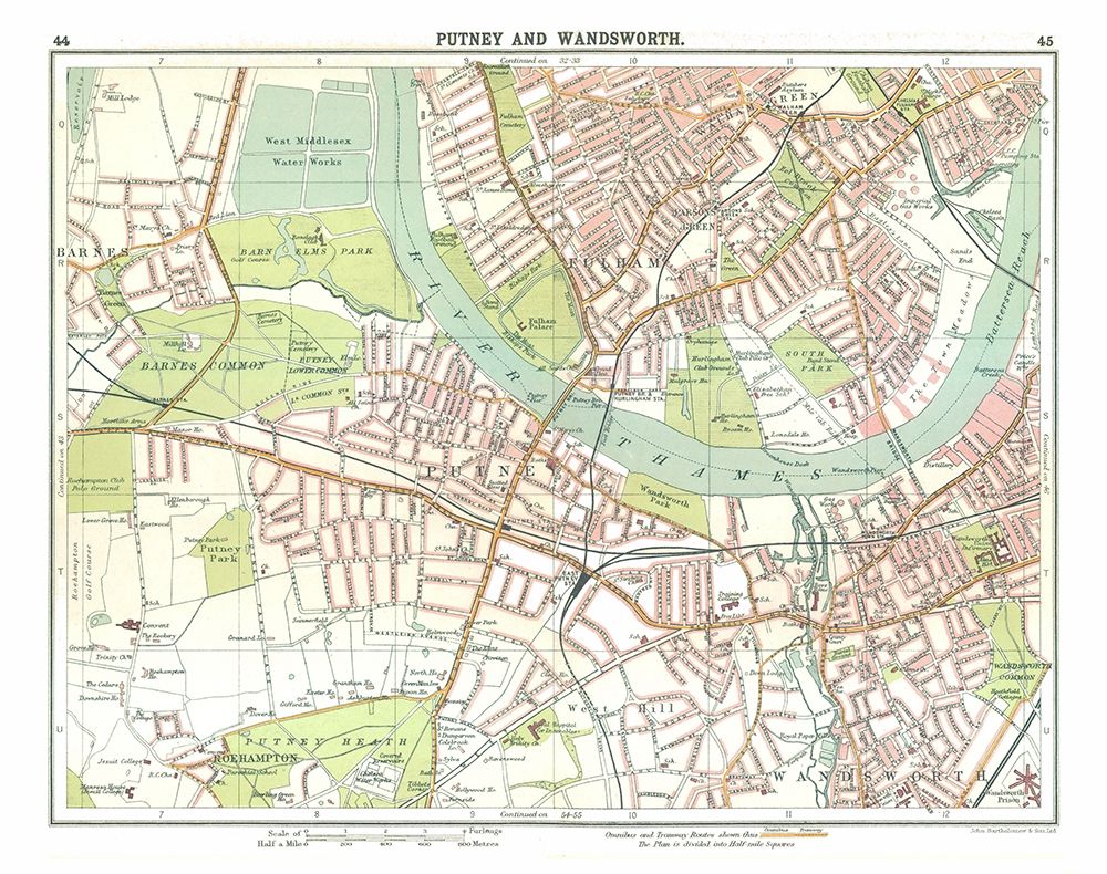 Putney Wandsworth London UK - Bartholomew 1921