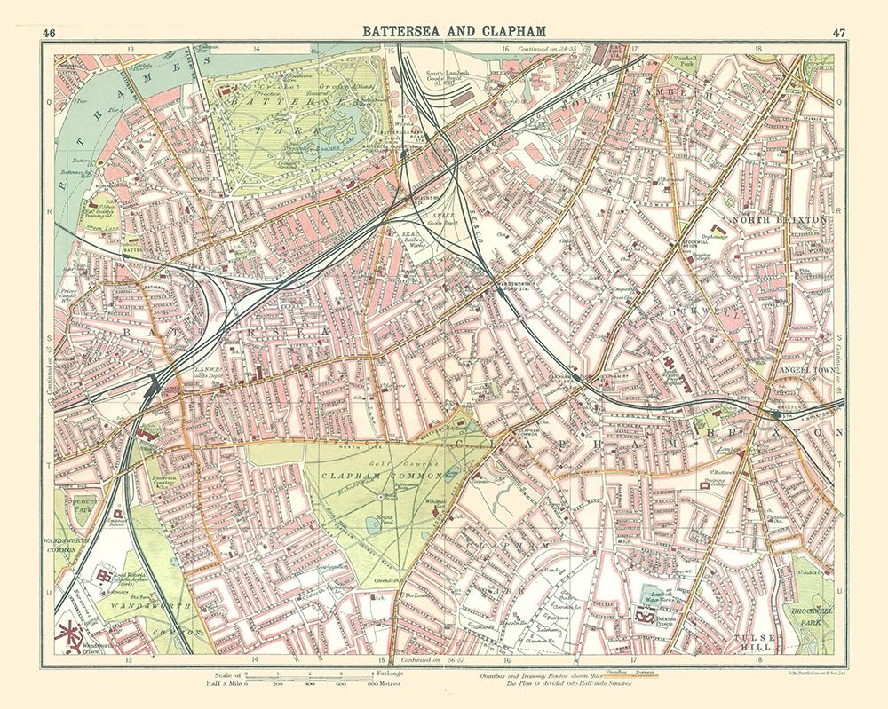 Battersea Clapham London UK - Bartholomew 1921