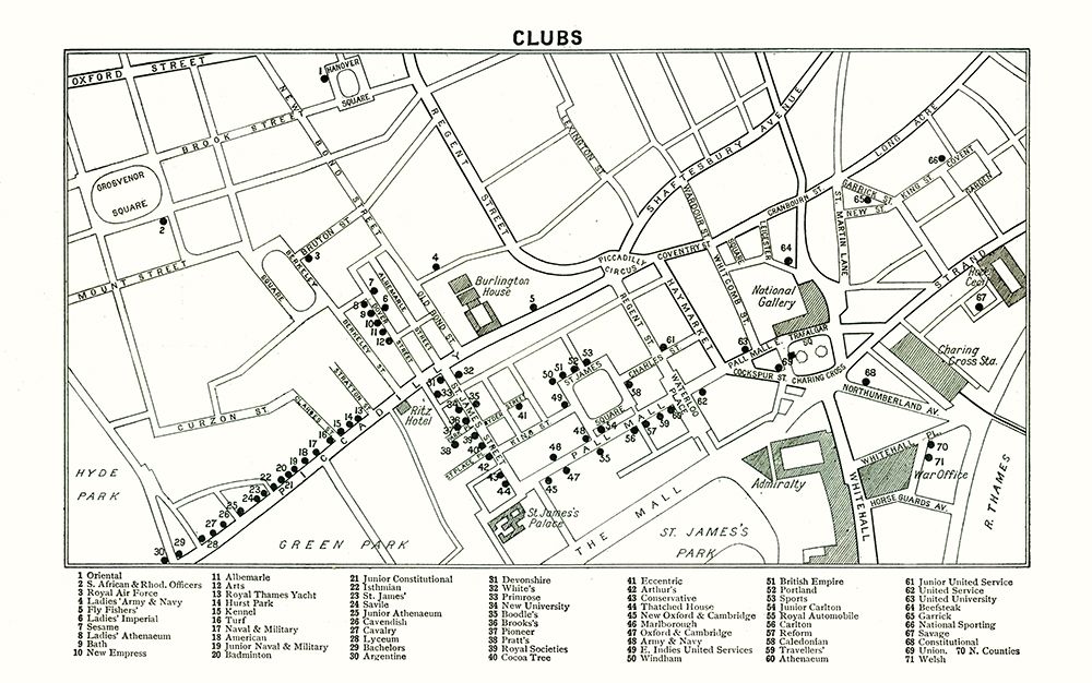 London Clubs London UK - Bartholomew 1921