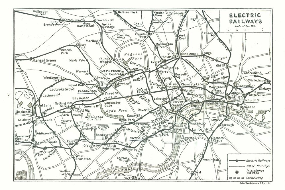 Electric Railways London UK - Bartholomew 1921