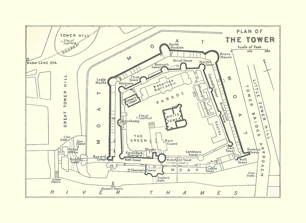 Tower London UK - Bartholomew 1921