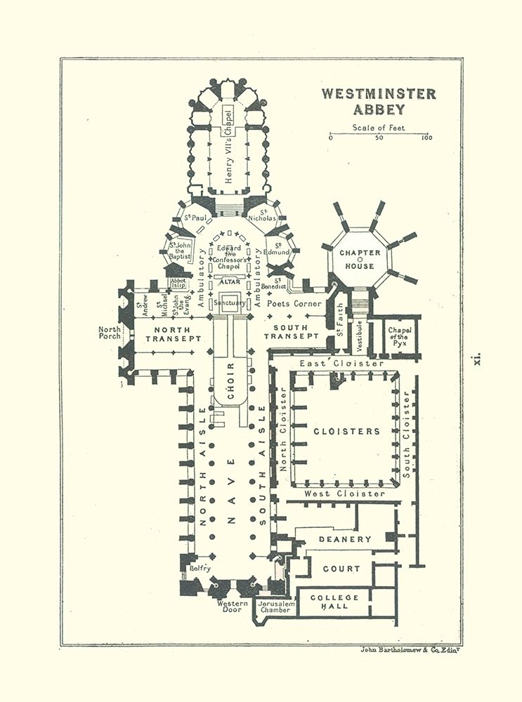 Westminster Abbey London UK - Bartholomew 1921