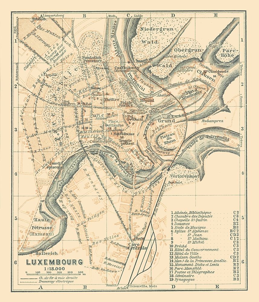 Europe Luxembourg City Luxembourg - Baedeker 1910