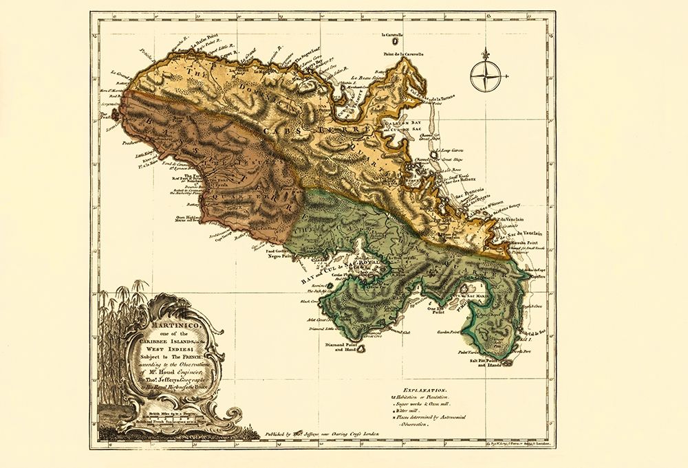 Caribbean Martinique - Jefferys 1760