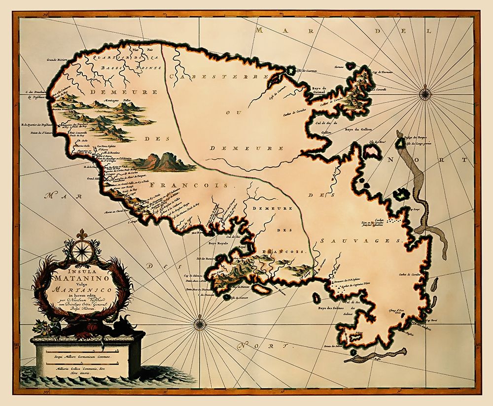 Caribbean Martinique - Visscher 1681