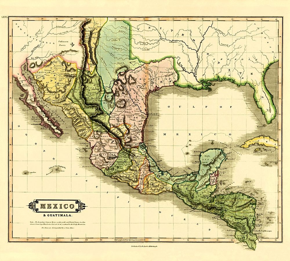 Mexico Guatemala - Lizars 1831