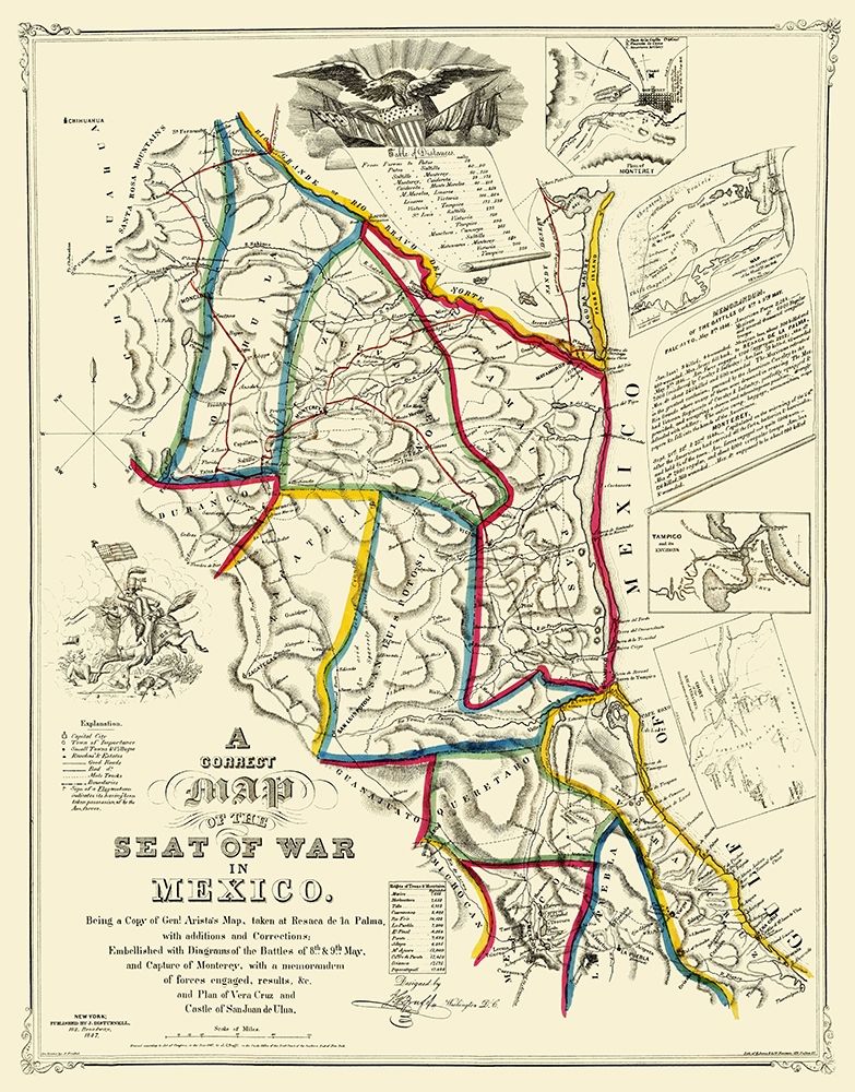 Mexico Mexican American War - Disturnell 1847