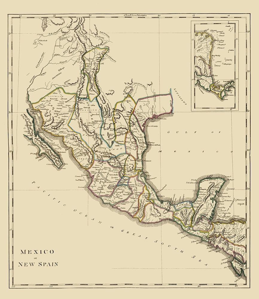 New Spain Mexico - Carey 1814