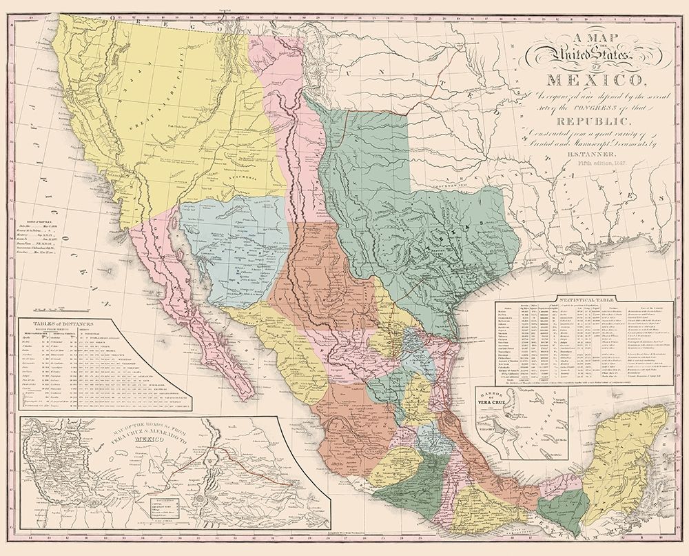United States Mexico - Tanner 1847
