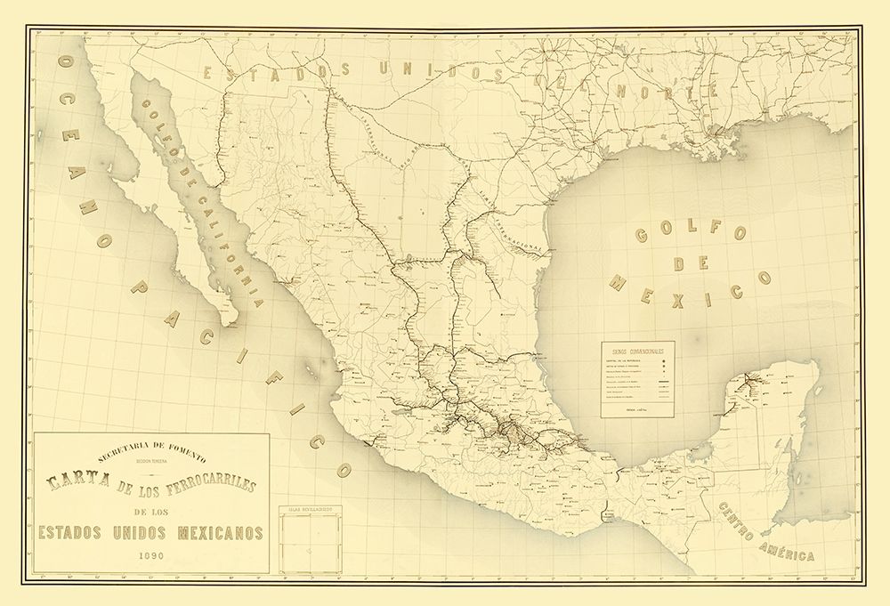 Railroads Mexico - Hermanos 1890