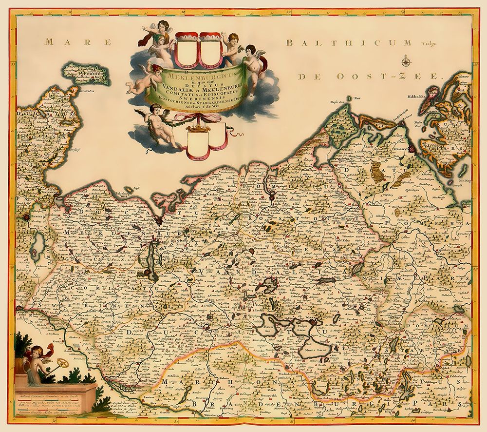 Mecklenburg Region Germany - De Wit 1688