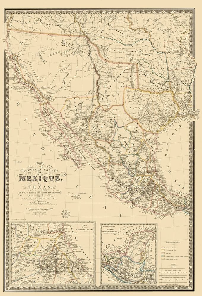 Southwest United States Mexico - Brue 1840