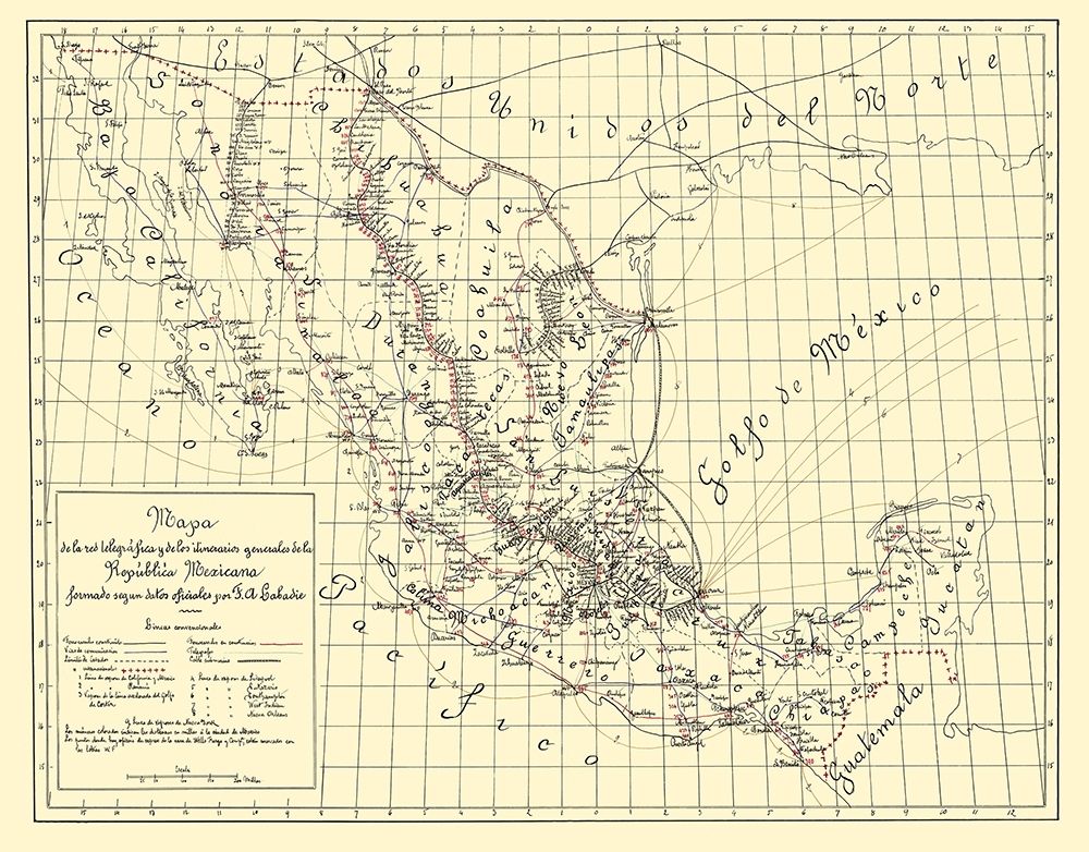 Telegraphs Mexico - Labadie 1884