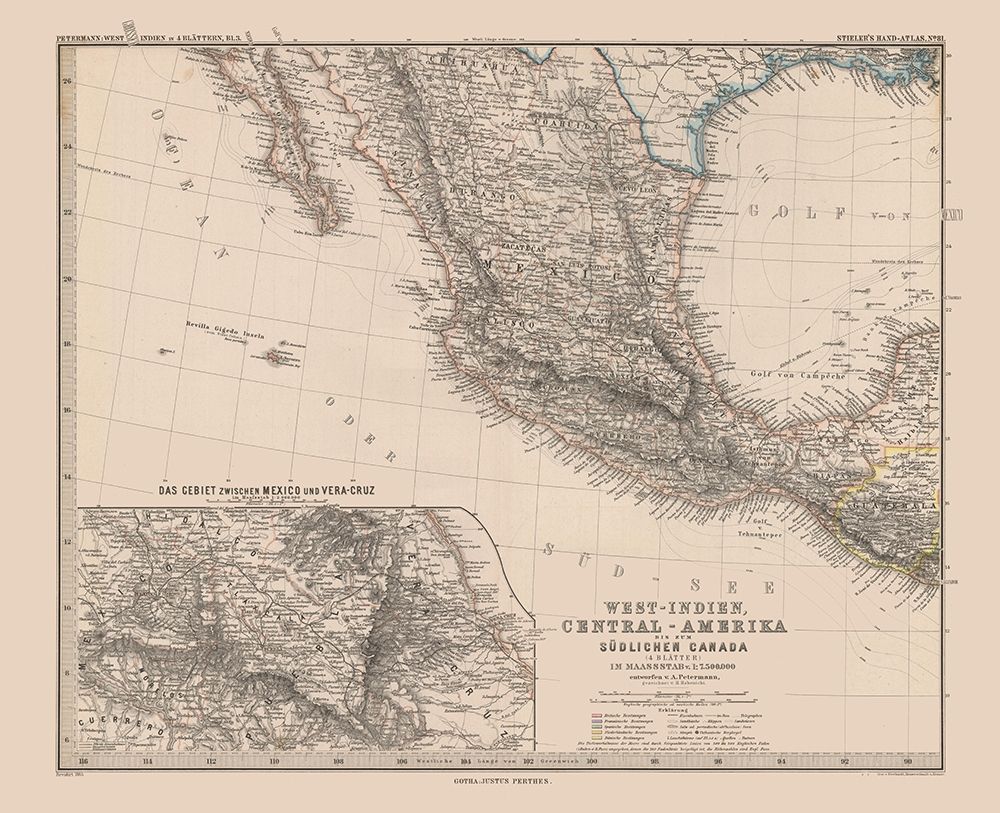 Moon Surface Mexico - Stieler 1885