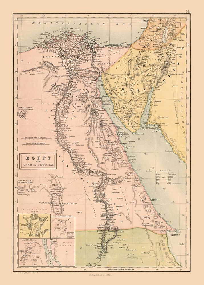 Middle East Egypt Arabia - Black 1867