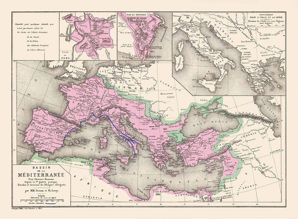 Mediterranean Basin Europe - Drioux 1882