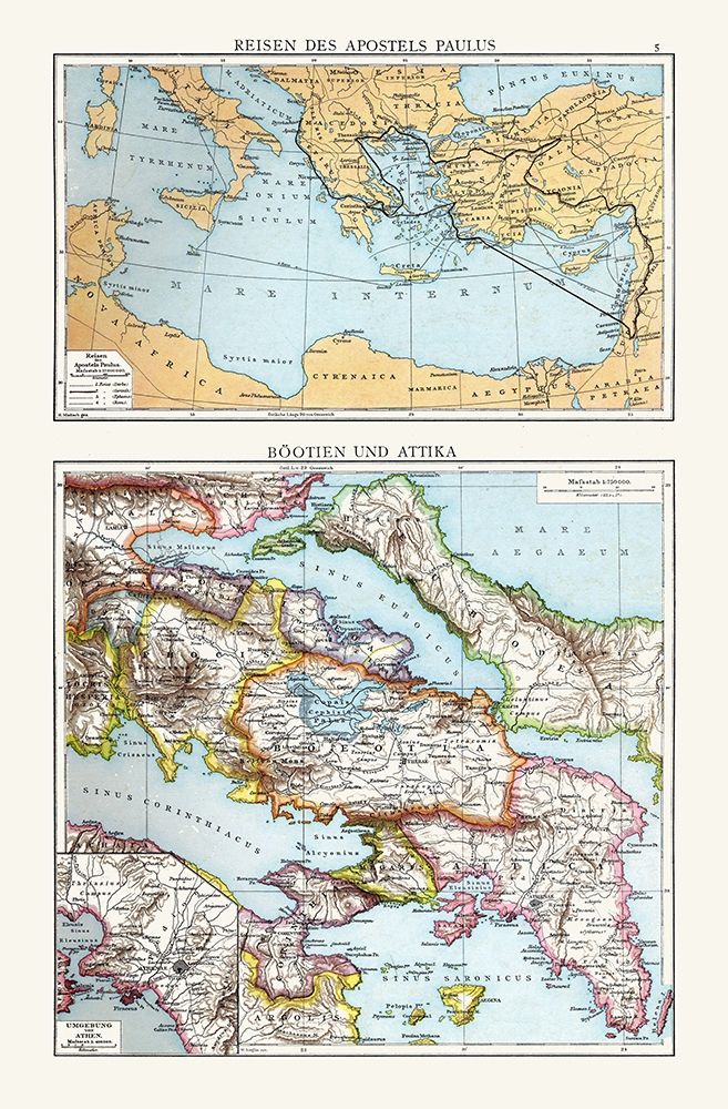 Travels of Paul Boeotia Attica Middle East Greece