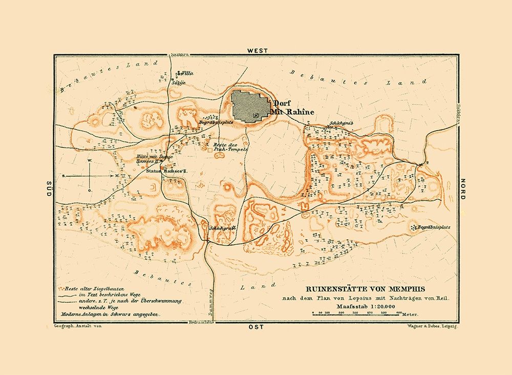 Memphis Egypt Africa - Baedeker 1913