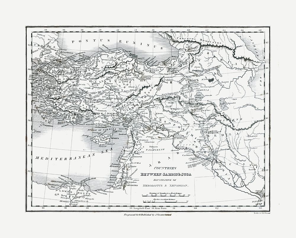 Middle East Countries between Sardis Susa