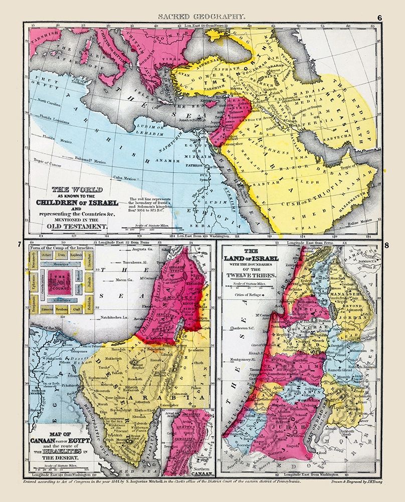 Sacred Geography Middle East - Mitchell 1844